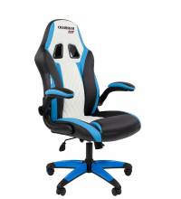 Игровое кресло Chairman Game 15 Россия экокожа черный/голубой/белый