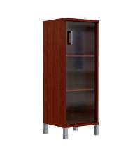 Шкаф-колонка средняя со стеклянной дверью B 421.8 Бургунди 475х450х1286 
